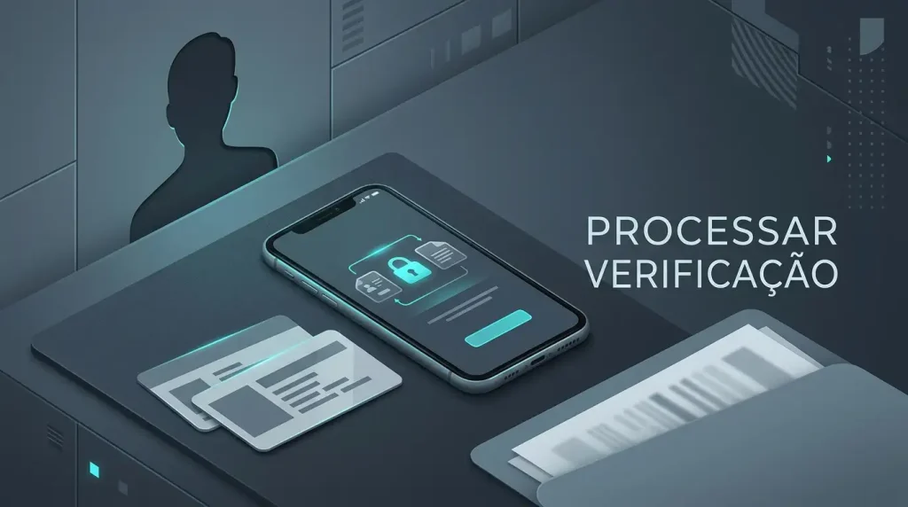 Telemóvel, formas genéricas de documento de identidade e área abstrata de envio de ficheiros