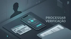 Telemóvel, formas genéricas de documento de identidade e área abstrata de envio de ficheiros
